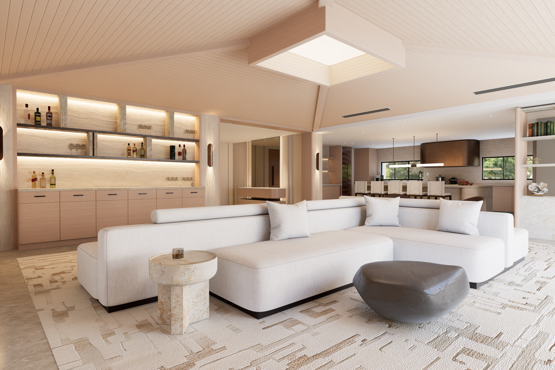 Contemporary luxury residential interior rendering